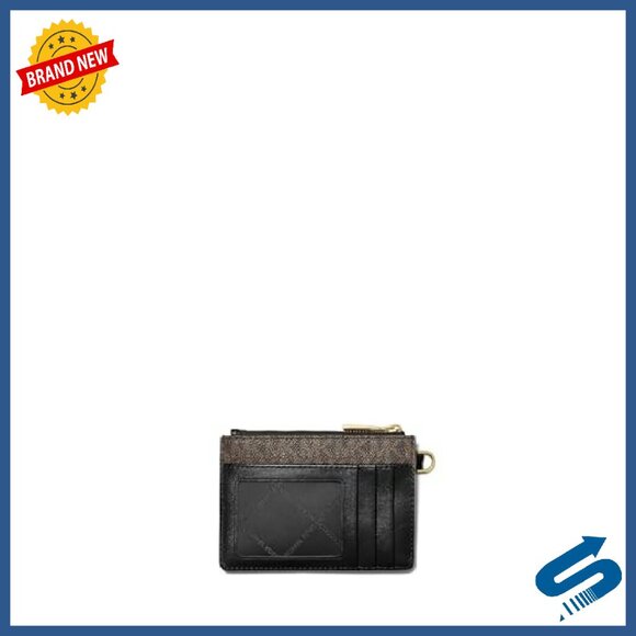 Signature Canvas Coin Wristlet with Card Slots & Zip Pouch